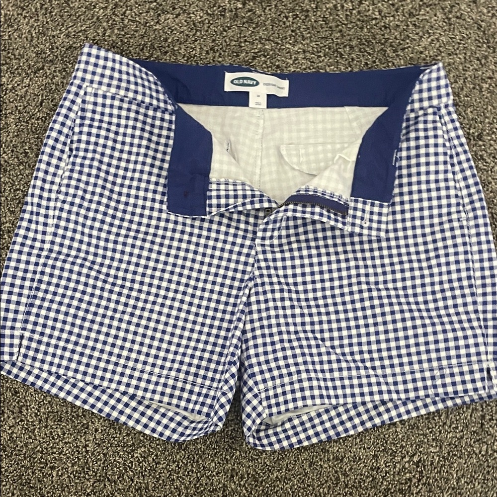 Old Navy Blue and White Gingham Women's Shorts